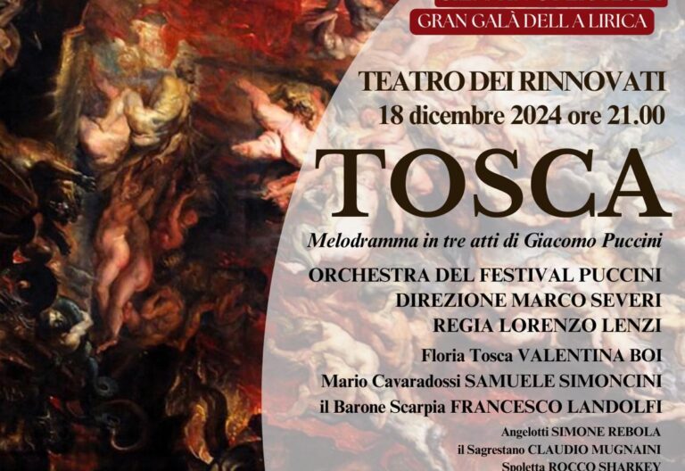 “Tosca” to be Performed on December 18 at Teatro dei Rinnovati